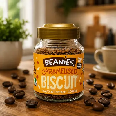 Beanies Caramelised Biscuit Flavour Instant Coffee 50g (UK Origin) Sugar Free