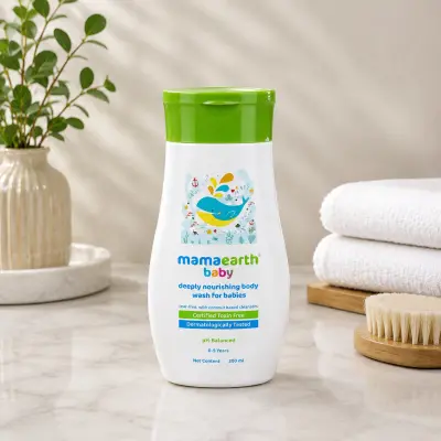 Mamaearth Baby Deeply Nourishing Body Wash – Gentle & Tear-Free Baby Care (200 ml)