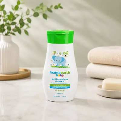 Mamaearth Baby Gentle Cleansing Shampoo – Tear-Free, Mild Care for Babies (200 ml)
