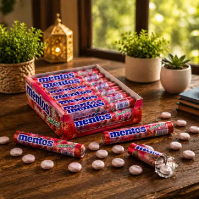 Mentos Strawberry Flavoured Candy Roll