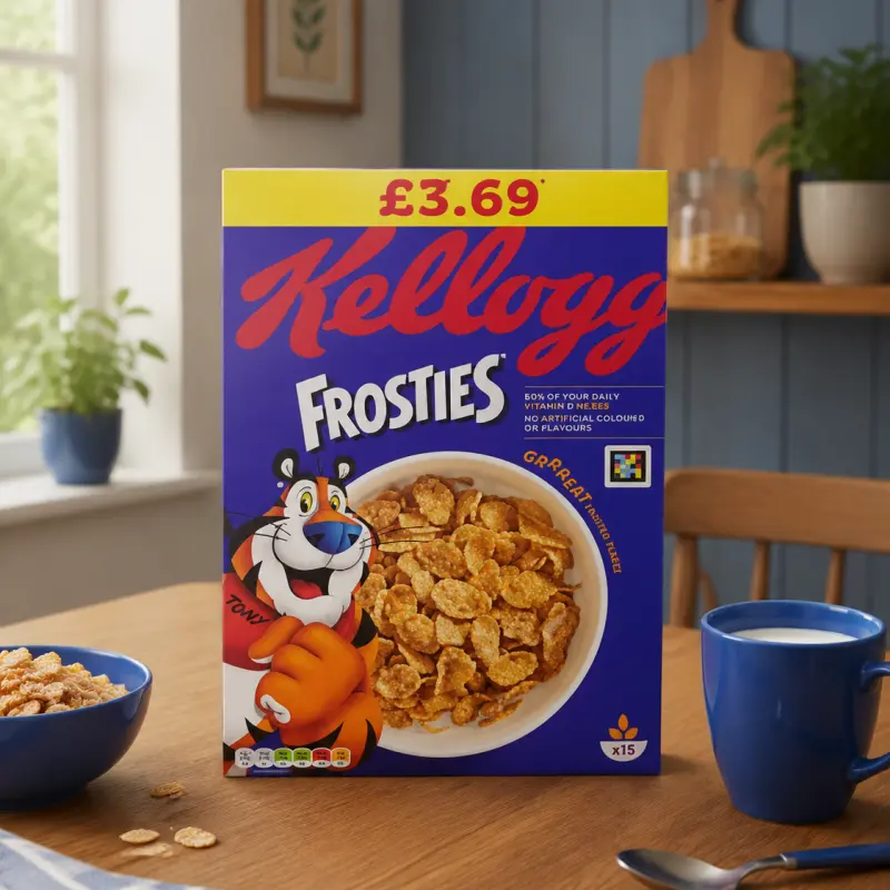 Kellogg’s Frosties Breakfast Cereal – Crunchy Sweet Corn Flakes with Iron & Vitamin D (UK Imported)