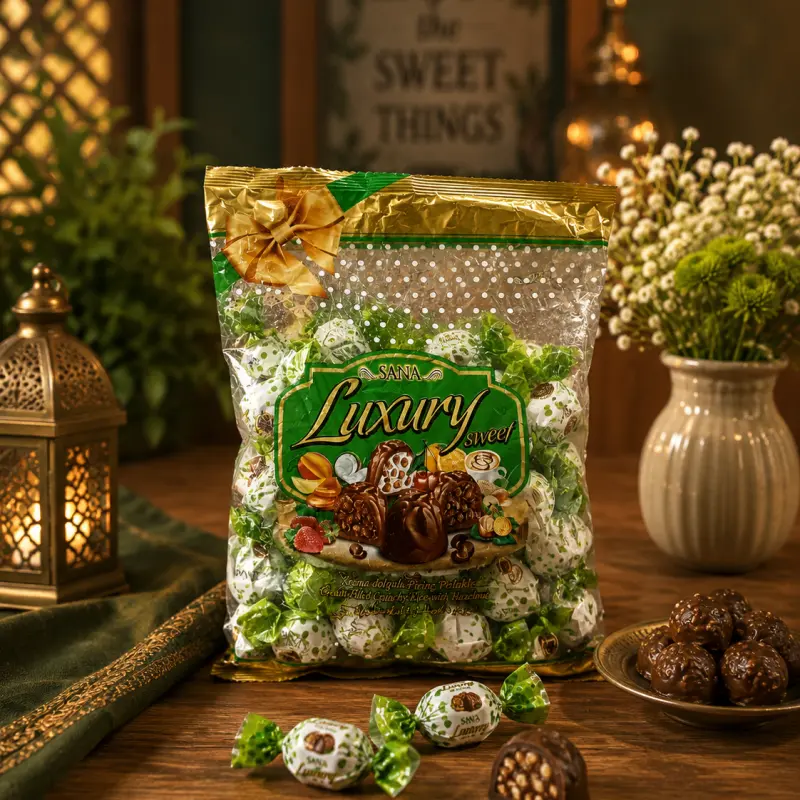 SANA Luxury Sweet Chocolate Filled Candy (Green Pack) 800 gm