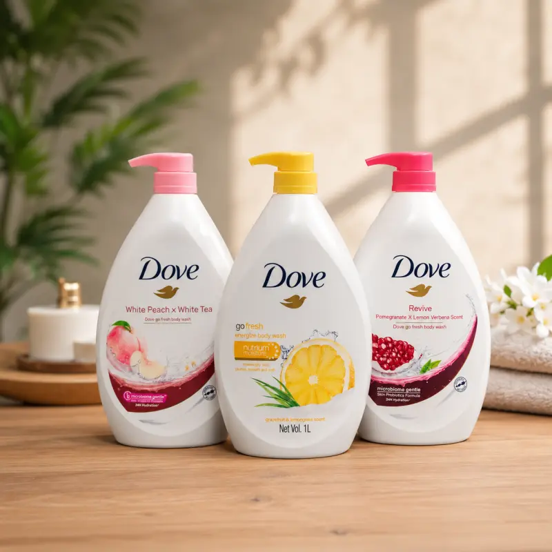 Dove Go Fresh White Peach & White Tea Body Wash 1L | ময়েশ্চারাইজিং ও ফ্রেশ স্কিন কেয়ার বডি ওয়াশ